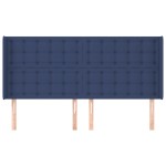 vidaXL Tăblie de pat cu aripioare, albastru, 163x16x118/128 cm, textil vidaXL Tăblie de pat cu aripioare, albastru, 163x16x118/128 cm, textil
