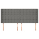 vidaXL Tăblie de pat cu aripioare gri închis 183x16x118/128 cm textil vidaXL Tăblie de pat cu aripioare gri închis 183x16x118/128 cm textil