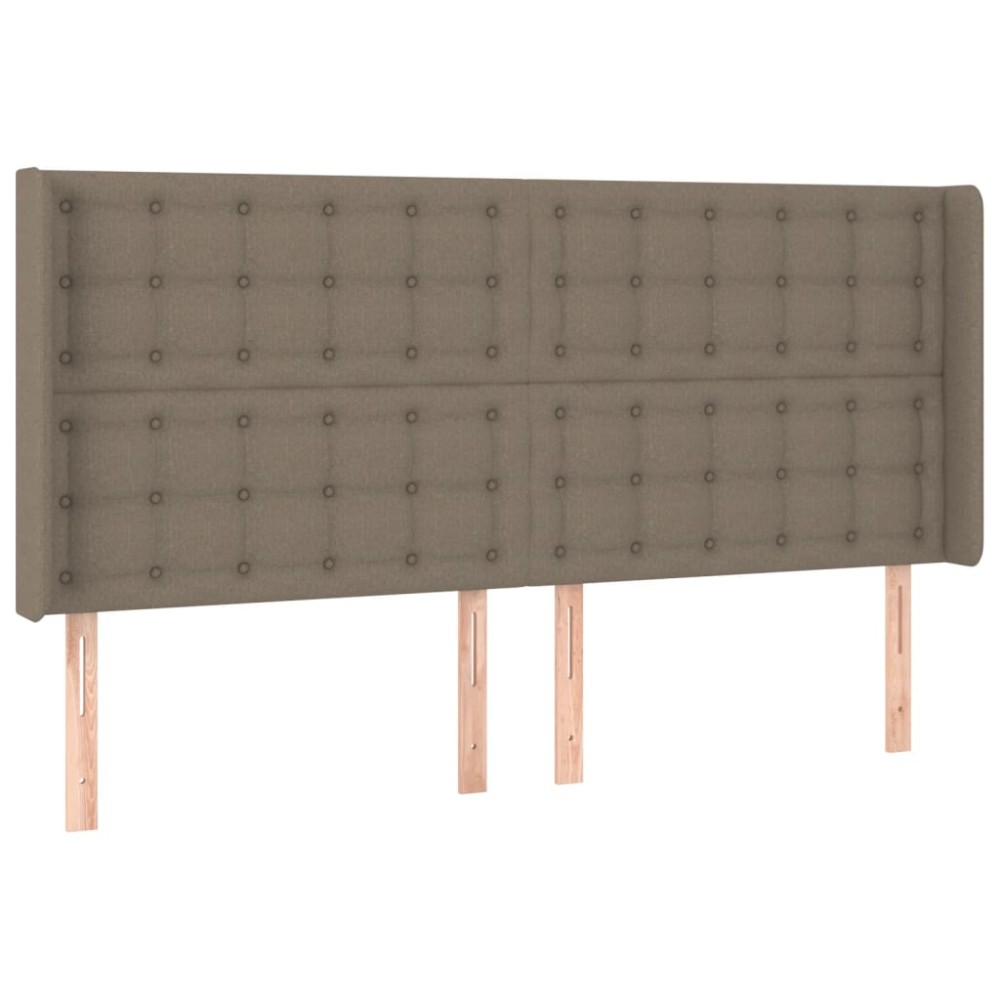 vidaXL Tăblie de pat cu aripioare gri taupe 183x16x118/128 cm textil