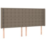 vidaXL Tăblie de pat cu aripioare gri taupe 183x16x118/128 cm textil