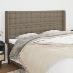 vidaXL Tăblie de pat cu aripioare gri taupe 183x16x118/128 cm textil