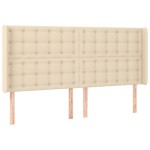 vidaXL Tăblie de pat cu aripioare, crem, 183x16x118/128 cm, textil