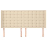 vidaXL Tăblie de pat cu aripioare, crem, 183x16x118/128 cm, textil