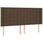 vidaXL Tăblie de pat cu aripioare maro închis 203x16x118/128 cm textil