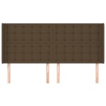 vidaXL Tăblie de pat cu aripioare maro închis 203x16x118/128 cm textil