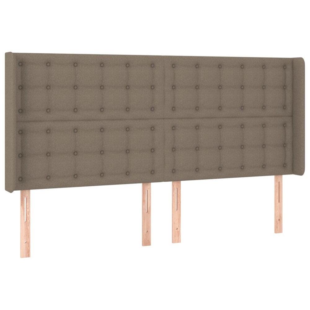 vidaXL Tăblie de pat cu aripioare gri taupe 203x16x118/128 cm textil