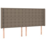 vidaXL Tăblie de pat cu aripioare gri taupe 203x16x118/128 cm textil