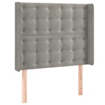vidaXL Tăblie de pat cu aripioare gri deschis 83x16x118/128 cm catifea vidaXL Tăblie de pat cu aripioare gri deschis 83x16x118/128 cm catifea