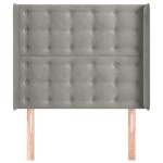 vidaXL Tăblie de pat cu aripioare gri deschis 83x16x118/128 cm catifea vidaXL Tăblie de pat cu aripioare gri deschis 83x16x118/128 cm catifea