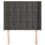 vidaXL Tăblie de pat cu aripioare gri închis 83x16x118/128 cm catifea