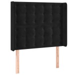 vidaXL Tăblie de pat cu aripioare, negru, 83x16x118/128 cm, catifea vidaXL Tăblie de pat cu aripioare, negru, 83x16x118/128 cm, catifea