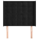 vidaXL Tăblie de pat cu aripioare, negru, 83x16x118/128 cm, catifea vidaXL Tăblie de pat cu aripioare, negru, 83x16x118/128 cm, catifea
