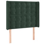 vidaXL Tăblie pat cu aripioare verde închis 83x16x118/128 cm catifea vidaXL Tăblie pat cu aripioare verde închis 83x16x118/128 cm catifea