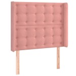 vidaXL Tăblie de pat cu aripioare, roz, 83x16x118/128 cm, catifea