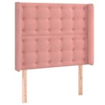 vidaXL Tăblie de pat cu aripioare, roz, 93x16x118/128 cm, catifea