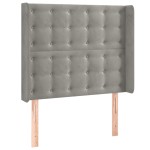 vidaXL Tăblie de pat cu aripioare gri deschis 103x16x118/128cm catifea