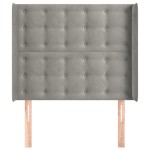 vidaXL Tăblie de pat cu aripioare gri deschis 103x16x118/128cm catifea