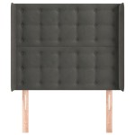 vidaXL Tăblie de pat cu aripioare gri închis 103x16x118/128 cm catifea