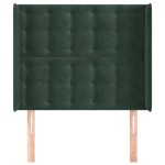 vidaXL Tăblie pat cu aripioare verde închis 103x16x118/128 cm catifea vidaXL Tăblie pat cu aripioare verde închis 103x16x118/128 cm catifea