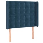 vidaXL Tăblie pat cu urechi albastru închis 103x16x118/128 cm catifea vidaXL Tăblie pat cu urechi albastru închis 103x16x118/128 cm catifea