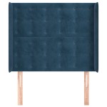 vidaXL Tăblie pat cu urechi albastru închis 103x16x118/128 cm catifea vidaXL Tăblie pat cu urechi albastru închis 103x16x118/128 cm catifea