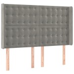 vidaXL Tăblie de pat cu aripioare gri deschis 147x16x118/128cm catifea vidaXL Tăblie de pat cu aripioare gri deschis 147x16x118/128cm catifea