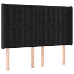 vidaXL Tăblie de pat cu aripioare, negru, 147x16x118/128 cm, catifea
