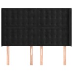 vidaXL Tăblie de pat cu aripioare, negru, 147x16x118/128 cm, catifea