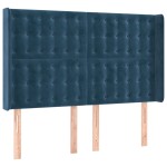 vidaXL Tăblie pat cu urechi albastru închis 147x16x118/128 cm catifea vidaXL Tăblie pat cu urechi albastru închis 147x16x118/128 cm catifea
