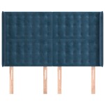 vidaXL Tăblie pat cu urechi albastru închis 147x16x118/128 cm catifea vidaXL Tăblie pat cu urechi albastru închis 147x16x118/128 cm catifea