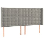vidaXL Tăblie de pat cu aripioare gri deschis 163x16x118/128cm catifea