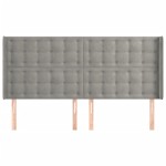 vidaXL Tăblie de pat cu aripioare gri deschis 163x16x118/128cm catifea