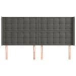 vidaXL Tăblie de pat cu aripioare gri închis 163x16x118/128 cm catifea vidaXL Tăblie de pat cu aripioare gri închis 163x16x118/128 cm catifea