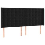vidaXL Tăblie de pat cu aripioare, negru, 163x16x118/128 cm, catifea