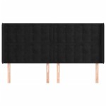 vidaXL Tăblie de pat cu aripioare, negru, 163x16x118/128 cm, catifea