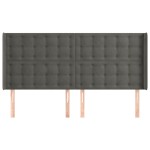 vidaXL Tăblie de pat cu aripioare gri închis 183x16x118/128 cm catifea vidaXL Tăblie de pat cu aripioare gri închis 183x16x118/128 cm catifea