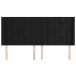 vidaXL Tăblie de pat cu aripioare, negru, 183x16x118/128 cm, catifea