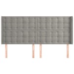 vidaXL Tăblie de pat cu aripioare gri deschis 203x16x118/128cm catifea vidaXL Tăblie de pat cu aripioare gri deschis 203x16x118/128cm catifea