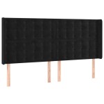 vidaXL Tăblie de pat cu aripioare, negru, 203x16x118/128 cm, catifea