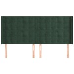 vidaXL Tăblie pat cu aripioare verde închis 203x16x118/128 cm catifea vidaXL Tăblie pat cu aripioare verde închis 203x16x118/128 cm catifea