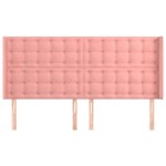 vidaXL Tăblie de pat cu aripioare, roz, 203x16x118/128 cm, catifea