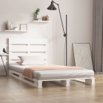 vidaXL Cadru de pat fără saltea, alb, 90x200 cm, lemn masiv pin