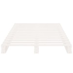 vidaXL Cadru de pat fără saltea, alb, 90x200 cm, lemn masiv pin