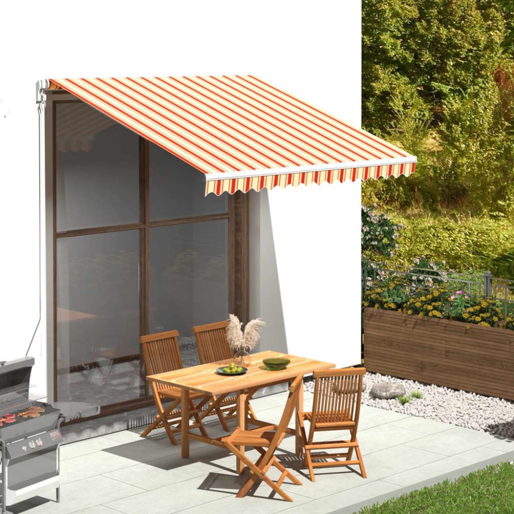 vidaXL Pânză de rezervă copertină, galben și portocaliu, 3x2,5 m