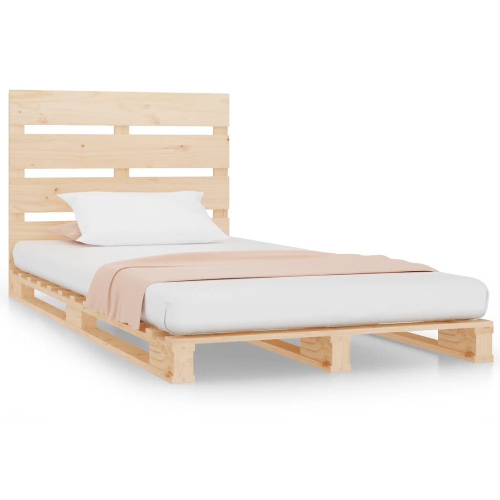 vidaXL Cadru de pat fără saltea, 75x190 cm, lemn masiv de pin