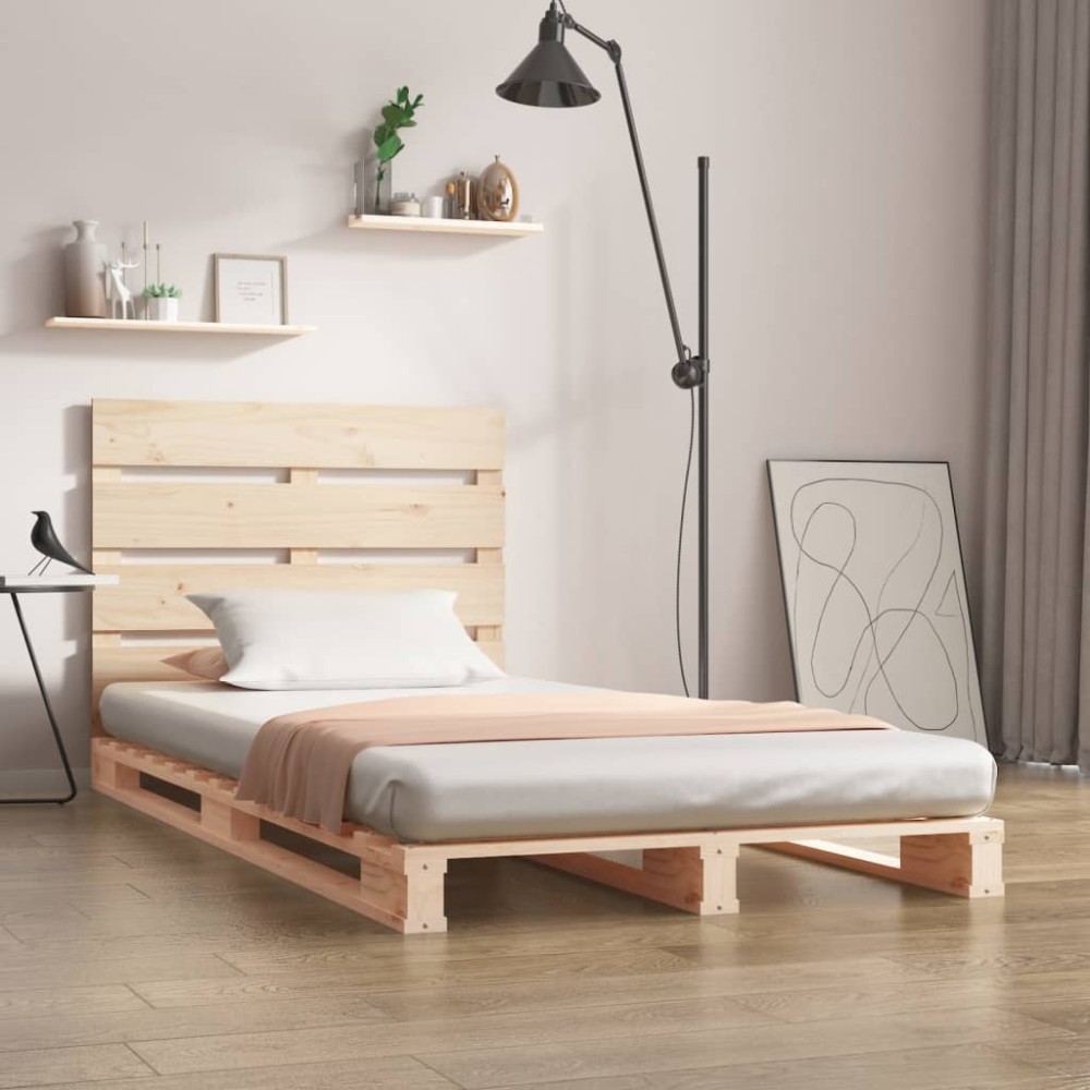 vidaXL Cadru de pat fără saltea, 75x190 cm, lemn masiv de pin