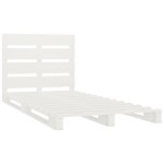 vidaXL Cadru de pat fără saltea, alb, 75x190 cm, lemn masiv de pin