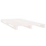 vidaXL Cadru de pat fără saltea, alb, 75x190 cm, lemn masiv de pin