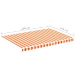vidaXL Pânză de rezervă copertină, galben și portocaliu, 3,5x2,5 m vidaXL Pânză de rezervă copertină, galben și portocaliu, 3,5x2,5 m