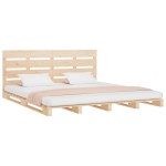 vidaXL Cadru de pat fără saltea, 135x190 cm, lemn masiv de pin